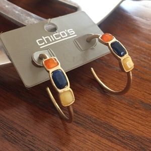 💛NWT Chico’s Jeweled Hoops💛